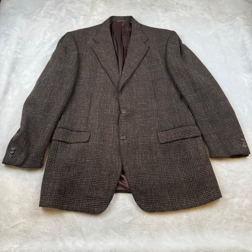 Isaia for Bernini Brown Plaid‎ Wool Blazer - Italian Made Sport Coat Men's